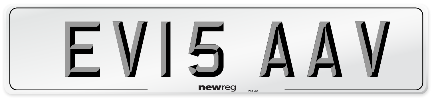 EV15 AAV Number Plate from New Reg